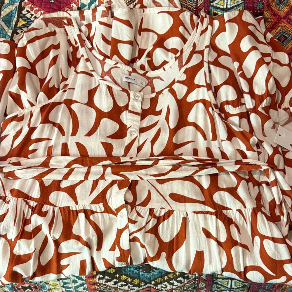 Sonoma Women’s XL Maxi Sun Dress Button Down